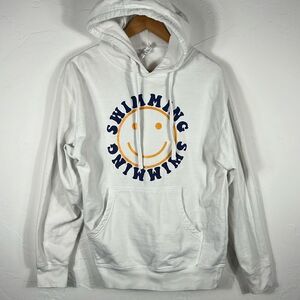 🔥‎ SWIMMING SMILEY FACE Thick Quality Graphic HOODIE Sweatshirt - Men Sz Medium